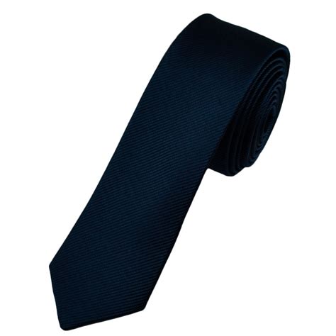 navy blue skinny tie.